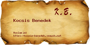 Kocsis Benedek névjegykártya