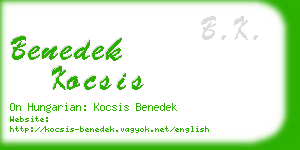 benedek kocsis business card